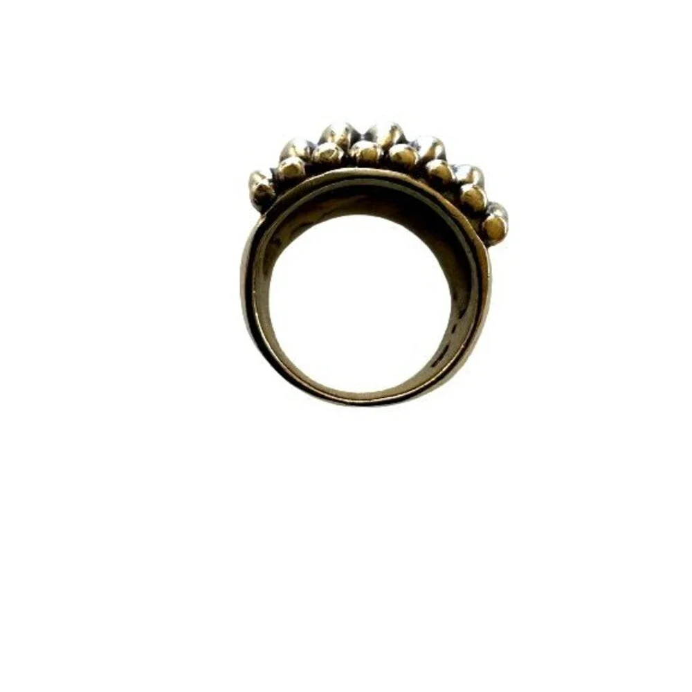Vintage Sterling Silver Bubble Dome Modernist Ring Size 6.75